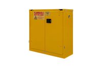 Durham FM Approved 1030S-50 Welded 16 Gauge Steel Flammable Safety Self Closing Door Cabinet, 1 Shelves, 30 gallons Capacity, 18" Length x 43" Width x 45-3/8" Height, Yellow Powder Coat Finish