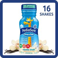 Pediasure Grow & Gain Kids' Nutritional Shake, With Protein, DHA, & Vitamins & Minerals, Vanilla, 8 Fl Oz, 16 Count