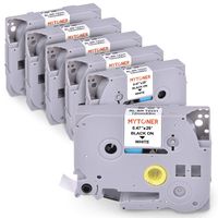 MYTONER Label Tape 12mm 0.47inch Compatible with Brother P-Touch Standard Laminated TZe-231 TZe231 TZ231 TZ-231 Labels Black on White for Brother Label Maker PT-D210 PT-D600 PT-2730VP PT-H100(6-Pack)