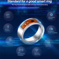 Flurries NFC Multifunctional Intelligent Ring, Magic Mood Waterproof Dust-Proof Fall-Proof Wearable Smart Wear Finger Digital Ring Intelligent Devices Mobile Android Smartphone App Enabled (10#)