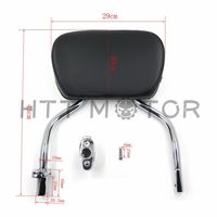 HTTMT MT501-007+T- Chrome Detachable SissyBar Pad Backrest Compatible with Harley FLRT Freewheeler 2015-2020