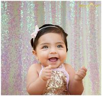 ShiDianYi Iridescent White Backdrops for Photography Transparent White-7FTX7FT-Glitter Backdrop Sequin Backdrop Curtain-0908E