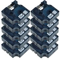 NineLeaf 10 PK Label Tape Black on White Compatible for DYMO D1 45803 P-Touch 3/4" 23ft LabelManager 350D 400 500TS