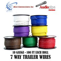 7 Way Trailer Wire Light Cable for Harness LED 100ft Each Roll 10 Gauge 7 Rolls