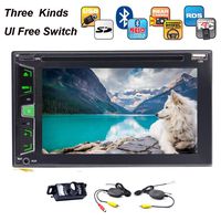 3 Types of UI Car Stereo 6.2 Inch Double 2 Din in Dash Car CD DVD Player Autoradio GPS Radio BT USB 1080P Video Color Buttons Steering Wheel Free 8GB MAP SD Card Wireless Reverse Camera Included