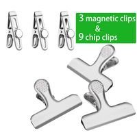 Heavy Duty Chip Bag Clips - LEYOSOV Chip Clips 9 Pack, with 3 Pack Magnetic Clips, Perfect for Air Tight Seal Food Bags and Chip Bags