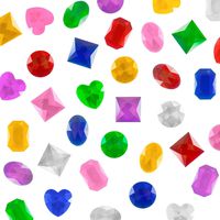 Super Z Outlet 1" Assorted Colorful Adhesive Stick-On Heart Star Round Shaped Jewel Gems for Arts & Crafts, Themed Party Decoration Accessories, Children Activities (100 Pack)