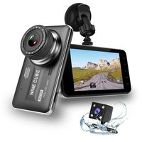 Dual Dash Cam Front and Rear, NINE CUBE 1080p HD Dashboard Recorder,Car Dash Camera 4" IPS Screen, 170° Super Wide Angle, G Sensor, Loop Recording, Parking Monitor, Motion Detection