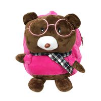 Wrapables Plush Friendly Animals Backpack for Toddlers, Pink Bear