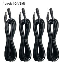 Power Extension Cord 3M (10ft), 4 Pack 5.5mm x 2.1mm DC 12V Power Supply Adapter Extension Cable for Wireless IP Security Cameras, LED Strip Lights, DVR, NVR