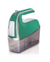 Hamilton Beach 6-Speed Electric Hand Mixer with Snap-On Case, Twisted Wire Beaters, Milkshake Rod, Dough Hooks, Whisk, Green (62623)