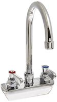 John Boos PBF-4SM-5GLF Heavy Duty Gooseneck Faucet, for Pro­Bowl Sinks, Low-Lead, 4" On-Center, 1/4 Turn, 5" Spout, Splash Mount