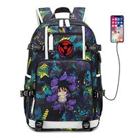 Anime Naruto Cosplay Backpack Daypack Bookbag Laptop Bag School Bag with USB Charging Port (Color 9)