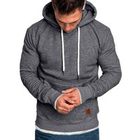 Simayixx Men Hoodies Pullover, Men's Fashion Workout Sweatshirts Plus Size Adjustable Hood Solid Sweater Tops Outerwear Dark Gray