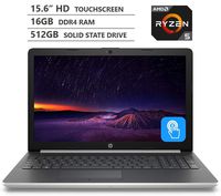 HP Premium Notebook 15.6" HD SVA BrightView WLED-backlit Touchscreen Laptop, AMD Ryzen 5 2500U Processor up to 3.6GHz, 16GB RAM, 512GB Solid State Drive, HDMI, Wi-Fi, Bluetooth 4.2, Windows 10, Silver