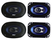 Pyle PL463BL 4x6 240W 3 Way Coaxial Car Speakers Stereo Blue