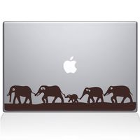 The Decal Guru Elephant March MacBook Decal Vinyl Sticker - 13" MacBook Air - Brown (0152-MAC-13A-BRO)