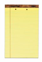 The Legal Pad Legal Pad, 8-1/2" x 14", Perforated, 2HP, Canary, Legal/Wide Rule, 50 Sheets per Pad, 12 Pads per Pack