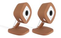 Colorful Silicone Skins for Arlo Q Security Camera; Camouflage and Accessorize Your Arlo Q & Arlo Q Plus Camera in Your Favorite Colors - by Wasserstein (2 Pack, Brown)