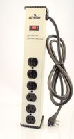 Leviton 5100-IPS 6 Foot 14-3 SJT Cord Length, Aluminum Housing1449 3rd Edition, 125-Volt 15-Amp Surge Protected, 6-Outlet Strip with Switch, Beige