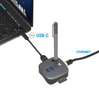 MAKETECH Mini Multi-Function USB Type-C Ethernet Hub Adapter, with 2 USB 3.0 Ports, 1 Gigabit Ethernet Port and SD/TF Card Slot for New MacBook Pro 2016/2017, New MacBook 2015/2016 and More