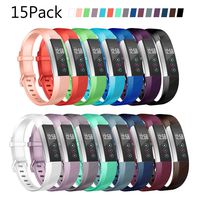 Wekin Replacement Silicone Sport Bands Compatible for Alta and Alta HR Fitness Tracker,Breathable Accessory Bracelet Strap Wristband for Women Men (Large(6.7"-8.1"), 15pcs)