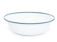 Enamelware Medium Basin, 8 quart, Vintage White/Turquoise (Single)