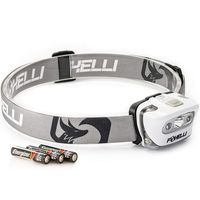 Foxelli Headlamp Flashlight - 165 Lumen, 3 x AAA Batteries Operated (Included), Bright White Cree Led & Red Light, Perfect for Runners, Lightweight, Waterproof, Adjustable Headband