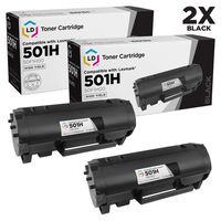 LD Compatible Toner Cartridge Replacement for Lexmark 501H 50F1H00 High Yield (Black, 2-Pack)