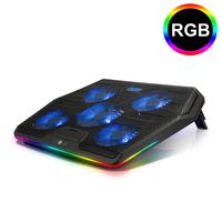 TECKNET RGB Laptop Cooling Pad Cooler for 15.6-17 Inch Laptop with 5 Quiet Fans and Touch Control, 2 USB Port