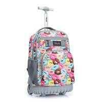 Tilami Rolling Backpack 18 inch Wheeled Laptop Backpack Waterproof School College Student Travel Trip Boys and Girls, Doughnut