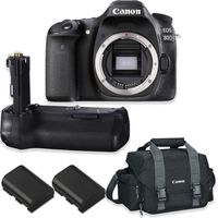 Canon EOS 80D DSLR Camera Body Only Kit with Canon 300-DG Digital Gadget Bag + Replacement BG-E14 Battery Grip + 2 Replacement LP-E6 Batteries