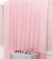 PartyDelight Sequin Backdrop Wedding Curtain Special Events, Party, Pink, 4FTx6FT