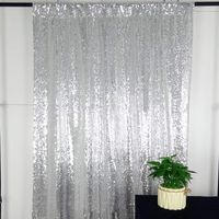 HeMiaor 2FT x 7FT Sequin Photography Backdrop Curtain for Party Decoration, Silver