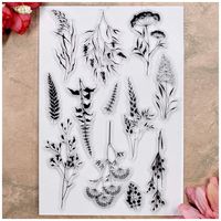 Kwan Crafts Leaves Flowers Clear Stamps for Card Making Decoration and DIY Scrapbooking