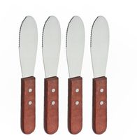 Great Credentials Wide Stainless Steel Spreader Kitchen Knives for Sandwiches Butter Cheese set of 4