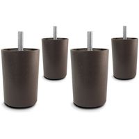 3" Universal Brown Plastic Furniture Legs Sofa/Couch/Chair 5/16" - Set of 4