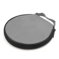 uxcell Gray Zipper Closure Round CD Discs Holder Bag Storage Carry Case Wallet for Car