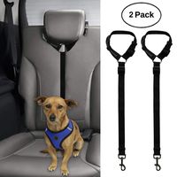 BWOGUE 2 Packs Dog Cat Safety Seat Belt Strap Car Headrest Restraint Adjustable Nylon Fabric Dog Restraints Vehicle Seatbelts Harness