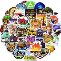 50Pcs Waterproof Vinyl Stickers Decals for Water Bottles Bicycle Car Skateboard Laptop Luggage, DIY Decal Graffiti Gift for Kids Boys Girls (Adventure Style)