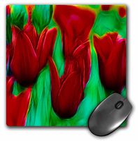 3dRose LLC 8 x 8 x 0.25 Inches Red Tulip Flowers Mouse Pad (mp_18514_1)