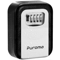 Puroma Key Lock Box, 4-Digit Combination Key Storage Lockbox Wall Mount 5 Key Large Capacity for House Key, Special Car Key, ID Card (Black & Gray)