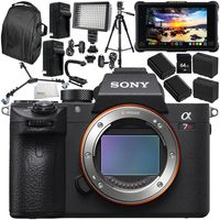 Sony Alpha a7R III Mirrorless Digital Camera with Atomos Shogun Inferno 7" 4K HDMI/Quad 3G-SDI/12G-SDI Recording Monitor 15PC Accessory Bundle - Includes Deluxe Backpack + More