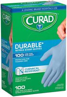 Curad Nitrile Disposable Exam Gloves, Durable and Chemical Resistant, Powder Free, One Size Fits Most (100 Count), Great for First aid, Medical use, Cleaning, pet Care (3)