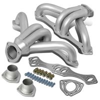 For Chevy Small Block V8 4-1 Design 2pcs Silver Coated Steel Exhaust Header Kit