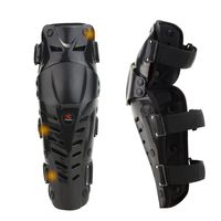 RIDBIKER 1 Pair of Movable Knee Shin Guard Pads Three Sections 2Pcs Breathable Adjustable Knee Cap Pads Protector Armor for Motorcycle Cycling Racing (Black)