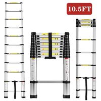 Idealchoiceproduct 10.5 FT Aluminium Telescopic Telescoping Ladder Extension Steps