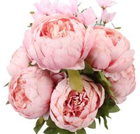 Duovlo Springs Flowers Artificial Silk Peony Bouquets Wedding Home Decoration,Pack of 1 (Spring Light Pink)