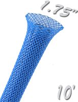 Electriduct 1.75" PET Expandable Braid Sleeving Flexible Wire Mesh Sleeve - 10FT (Blue)