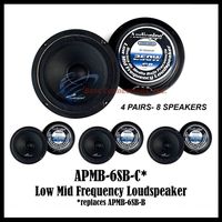 (8) AUDIOPIPE APMB-6SB-C SEALED BACK 6.5" 6" FULL RANGE FULL CASE LOUDSPEAKER